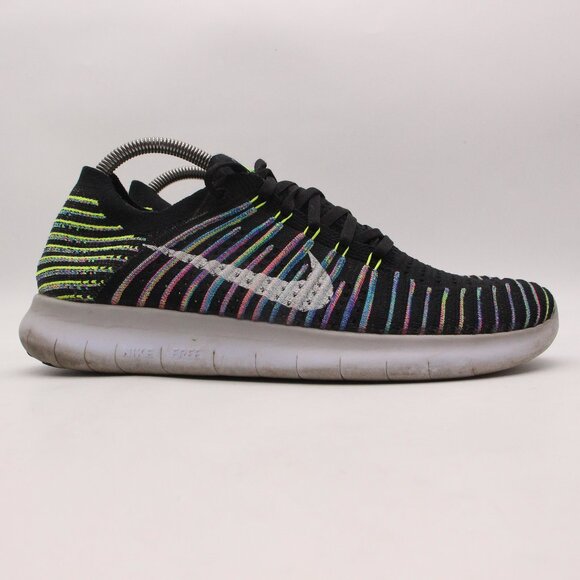 Nike Free RN Flyknit Low Men\'s 9 Black Multicolor Running Sneaker Athletic Shoes main image 6